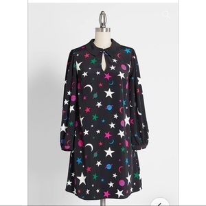 ModCloth Space Print Peter Pan Collar Retro Dress